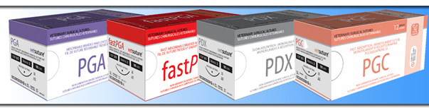 gamme vetsuture de sutures  r�sorbables : PGA, fastPGA, PDX et PGC